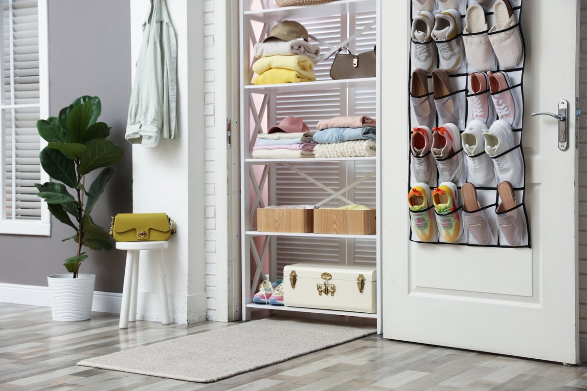Organized closet with neat storage solutions